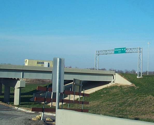 Photo of interchange nearing completion.
