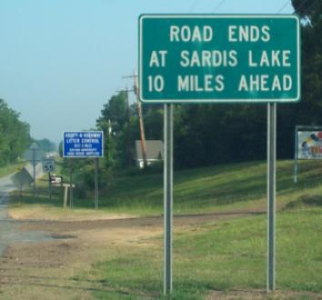 Road Ends sign.